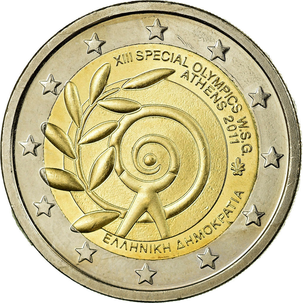 Grecia, 2 Euro, Olympics Athens, 2011, SPL, Bi-metallico, KM:239