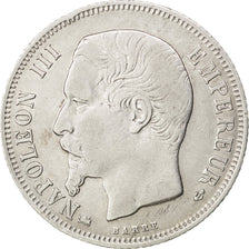 FRANCE, Napoléon III, Franc, 1856, Lyon, KM #779.3, EF(40-45), Silver, Gadoury #