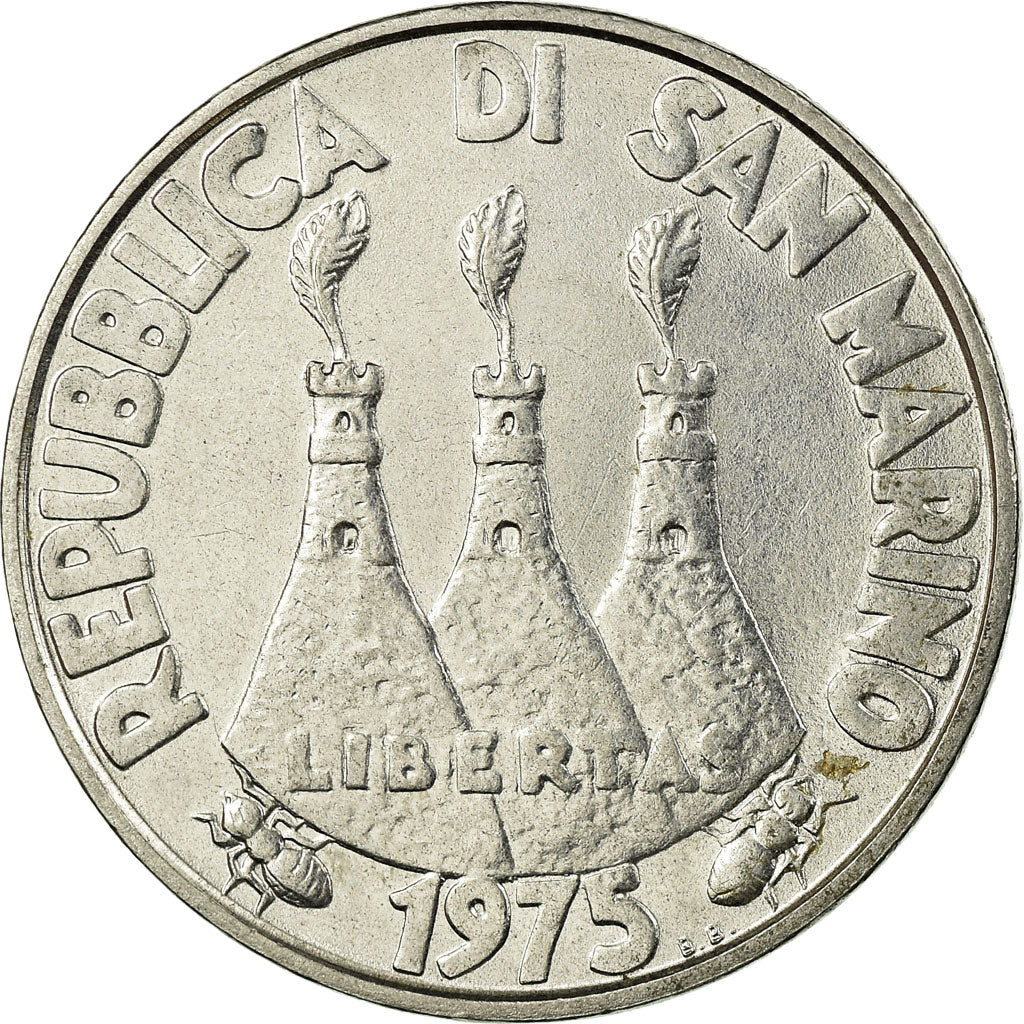 Coin, San Marino, 100 Lire, 1975, Rome, VF(20-25), Steel, KM:46