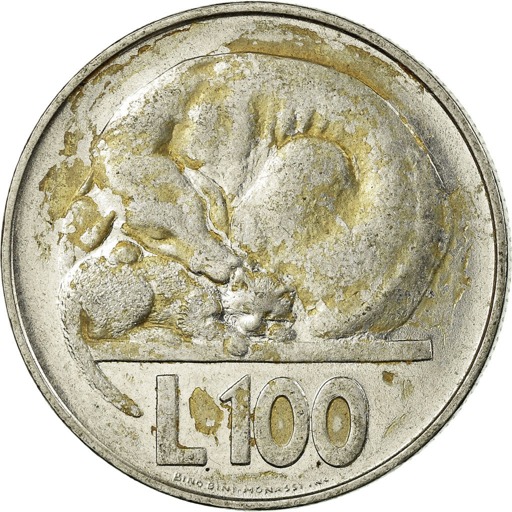 Coin, San Marino, 100 Lire, 1975, Rome, VF(20-25), Steel, KM:46