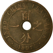 Coin, FRENCH INDO-CHINA, Cent, 1897, Paris, VF(20-25), Bronze, KM:8