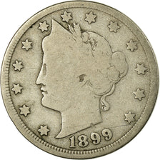 Coin, United States, Liberty Nickel, 5 Cents, 1899, U.S. Mint, Philadelphia