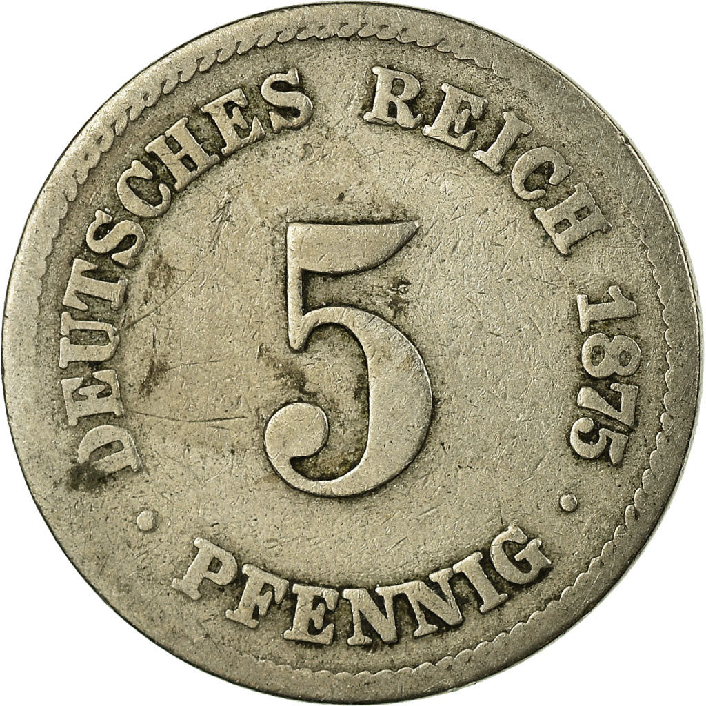 Coin, GERMANY - EMPIRE, Wilhelm I, 5 Pfennig, 1875, Frankfurt, F(12-15)