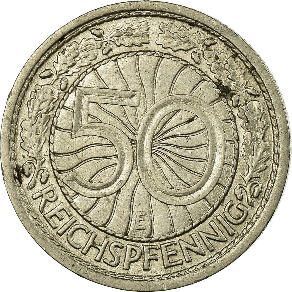 Moneda, ALEMANIA - REPÚBLICA DE WEIMAR, 50 Reichspfennig, 1928, Muldenhütten