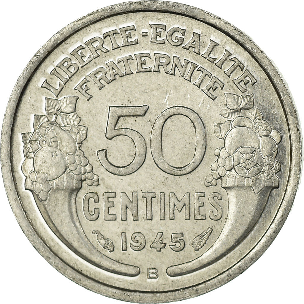 Moneta, Francia, Morlon, 50 Centimes, 1945, Beaumont - Le Roger, SPL-