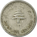 Moneta, Libano, 5 Piastres, 1954, MB, Alluminio, KM:18