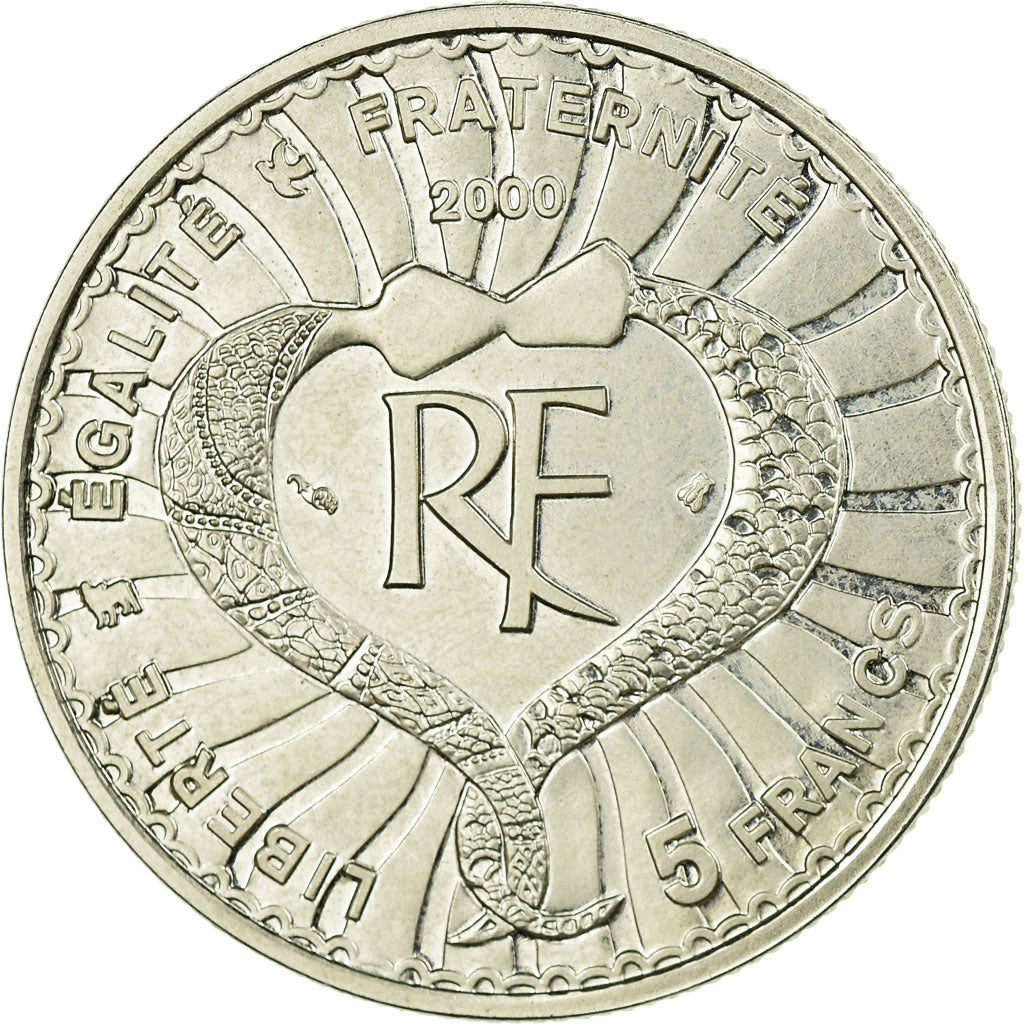 Moneda, Francia, 5 Francs, 2000, Paris, EBC, Plata, KM:1215, Gadoury:C 249