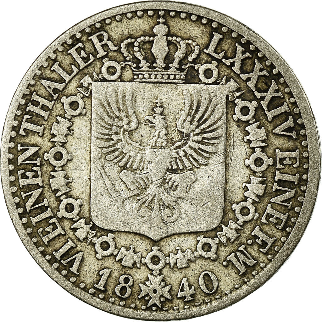Coin, German States, PRUSSIA, Friedrich Wilhelm III, 1/6 Thaler, 1840