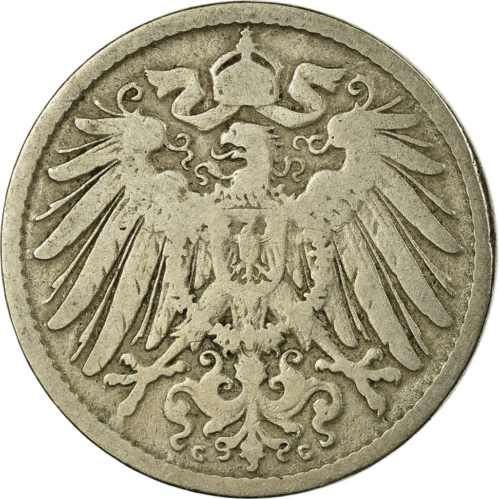 Moneta, GERMANIA - IMPERO, Wilhelm II, 10 Pfennig, 1893, Karlsruhe, MB