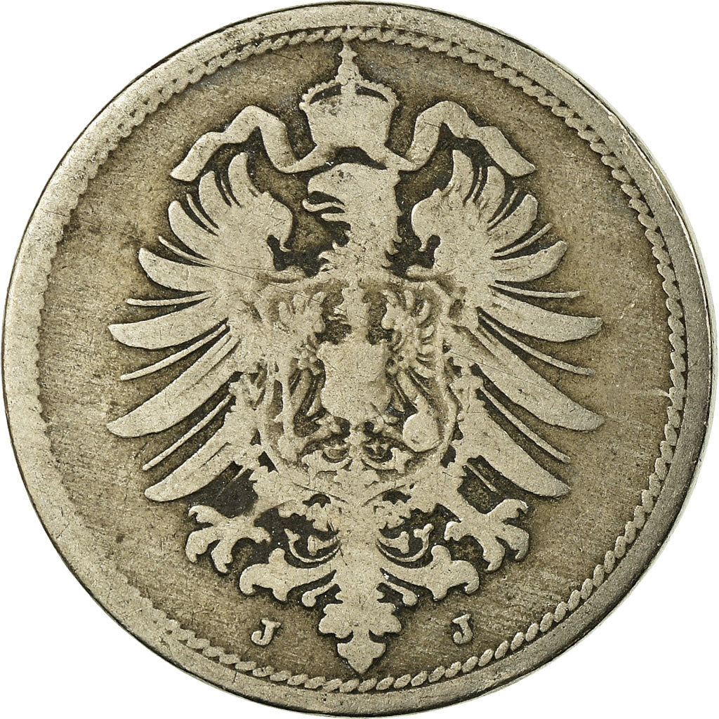 Moeda, ALEMANHA - IMPÉRIO, Wilhelm I, 10 Pfennig, 1876, Hamburg, VF(20-25)