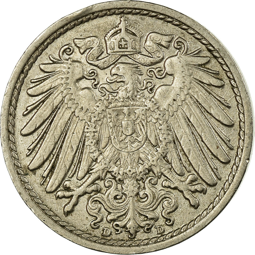 Coin, GERMANY - EMPIRE, Wilhelm II, 5 Pfennig, 1911, Munich, EF(40-45)