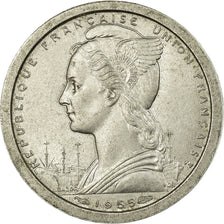 Coin, French West Africa, Franc, 1955, Paris, EF(40-45), Aluminum, KM:3