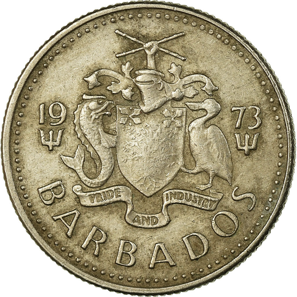 Moeda, Barbados, 10 Cents, 1973, Franklin Mint, VF(30-35), Cobre-níquel, KM:12