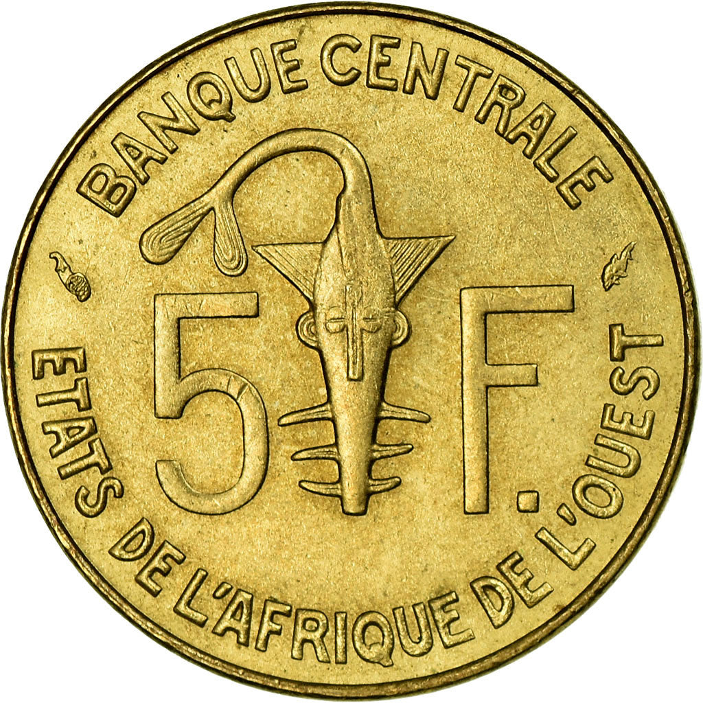 Coin, West African States, 5 Francs, 1979, Paris, AU(55-58)