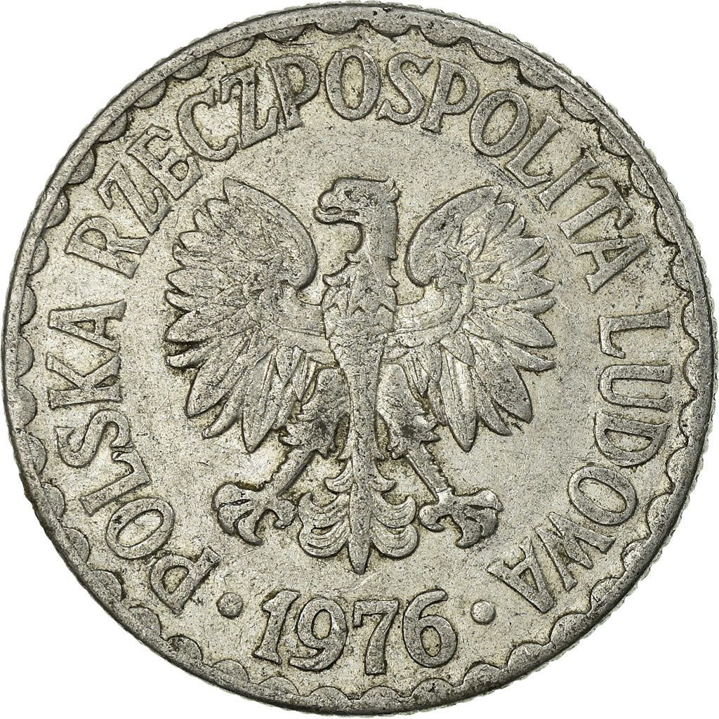 Coin, Poland, Zloty, 1976, Warsaw, VF(30-35), Aluminum, KM:49.1