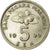 Moneta, Malesia, 5 Sen, 1990, SPL, Rame-nichel, KM:50