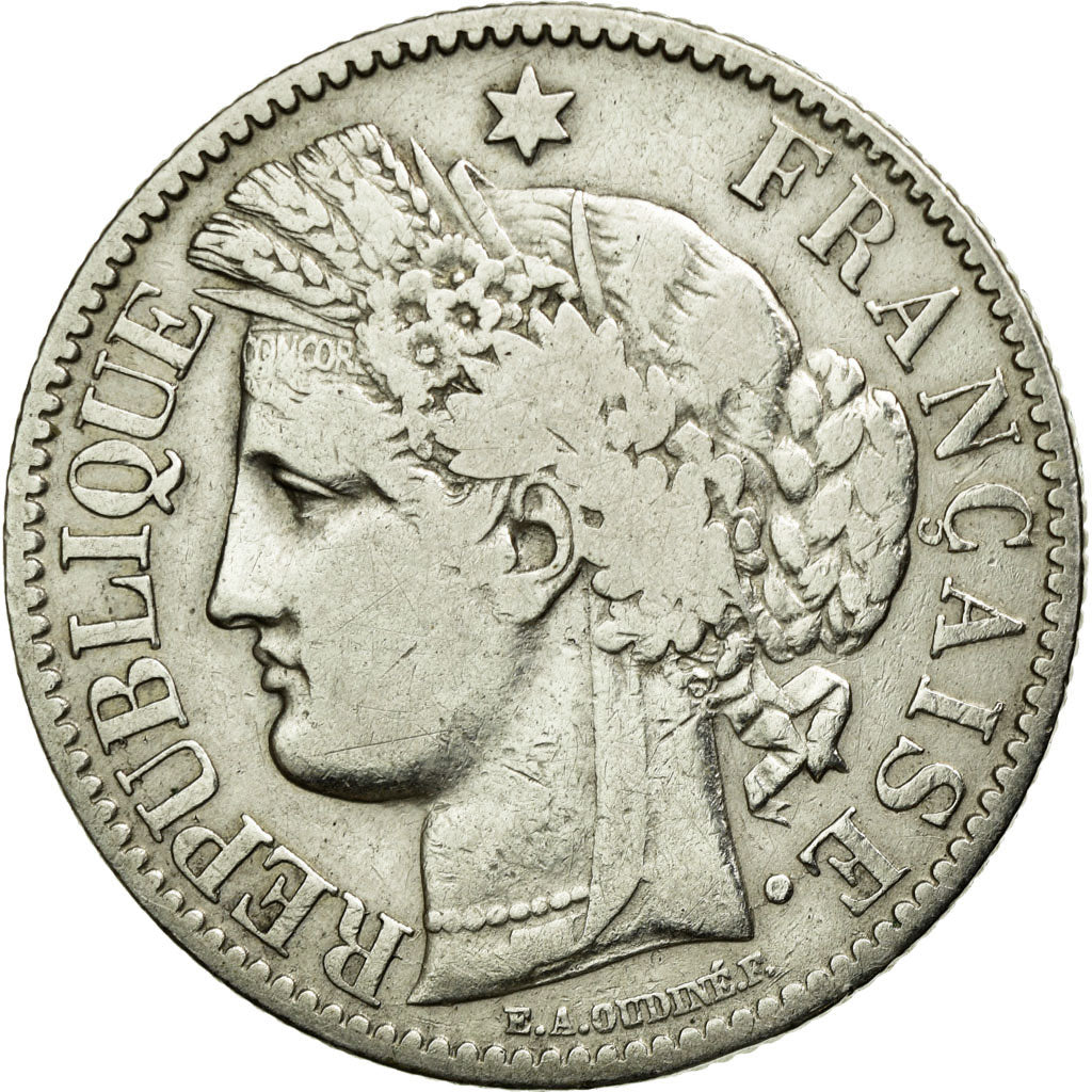 Coin, France, Cérès, 2 Francs, 1872, Paris, VF(30-35), Silver, KM:817.1