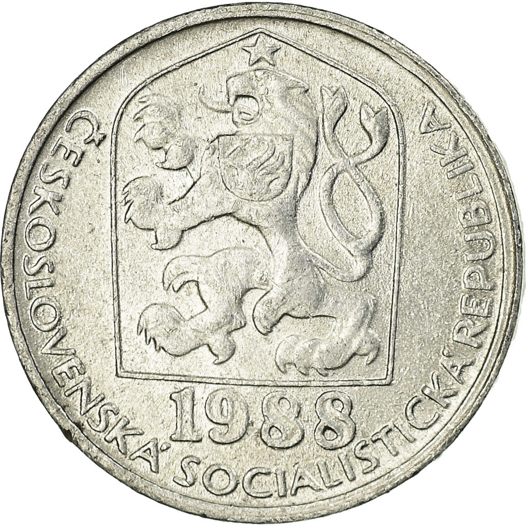 Coin, Czechoslovakia, 5 Haleru, 1988, EF(40-45), Aluminum, KM:86