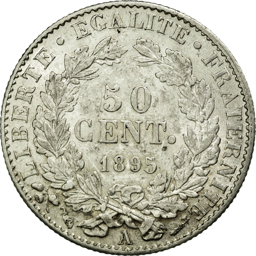 Moneta, Francia, Cérès, 50 Centimes, 1895, Paris, SPL-, Argento, KM:834.1