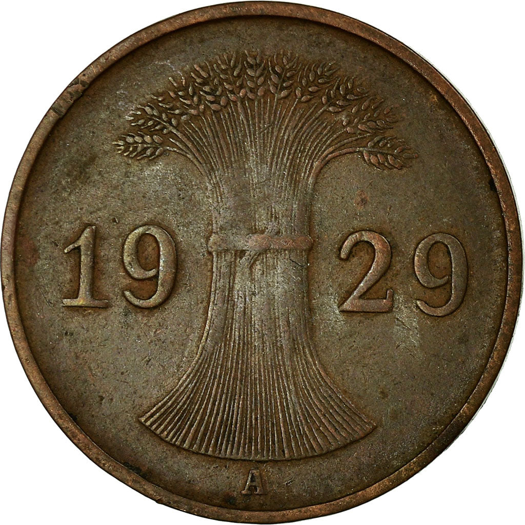 Moneda, ALEMANIA - REPÚBLICA DE WEIMAR, Reichspfennig, 1929, Berlin, MBC