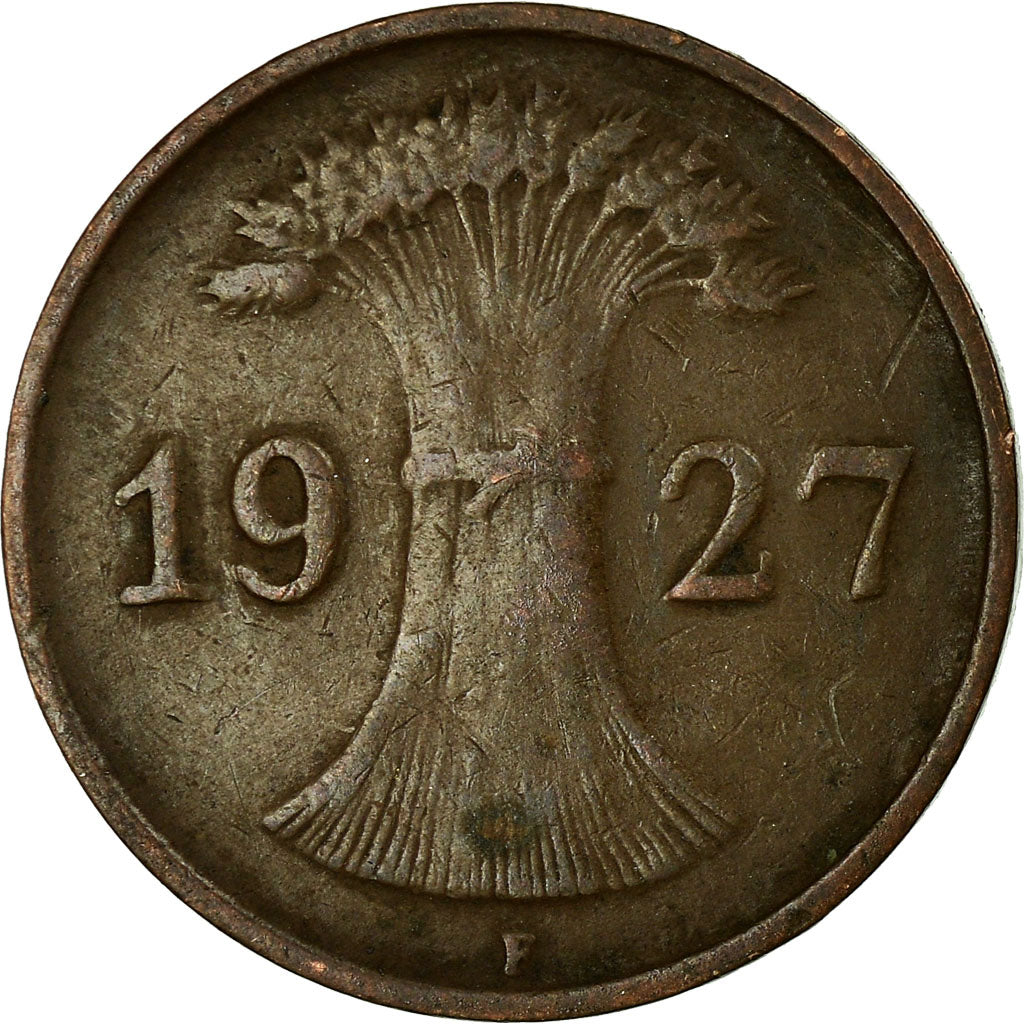 Coin, GERMANY, WEIMAR REPUBLIC, Reichspfennig, 1927, Stuttgart, EF(40-45)
