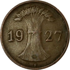 Coin, GERMANY, WEIMAR REPUBLIC, Reichspfennig, 1927, Stuttgart, EF(40-45)