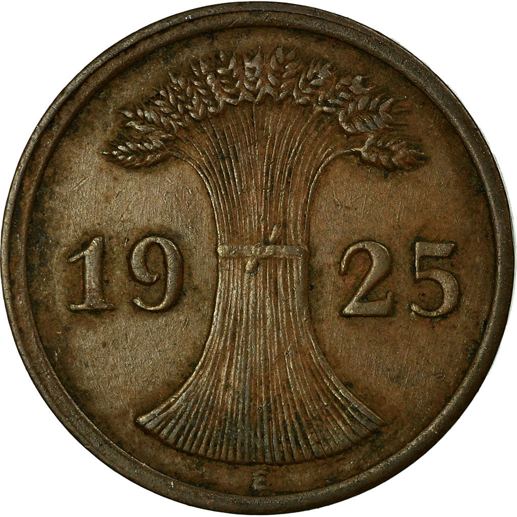 Coin, GERMANY, WEIMAR REPUBLIC, 2 Reichspfennig, 1925, Muldenhütten, EF(40-45)