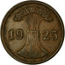 Moneda, ALEMANIA - REPÚBLICA DE WEIMAR, 2 Reichspfennig, 1925, Muldenhütten