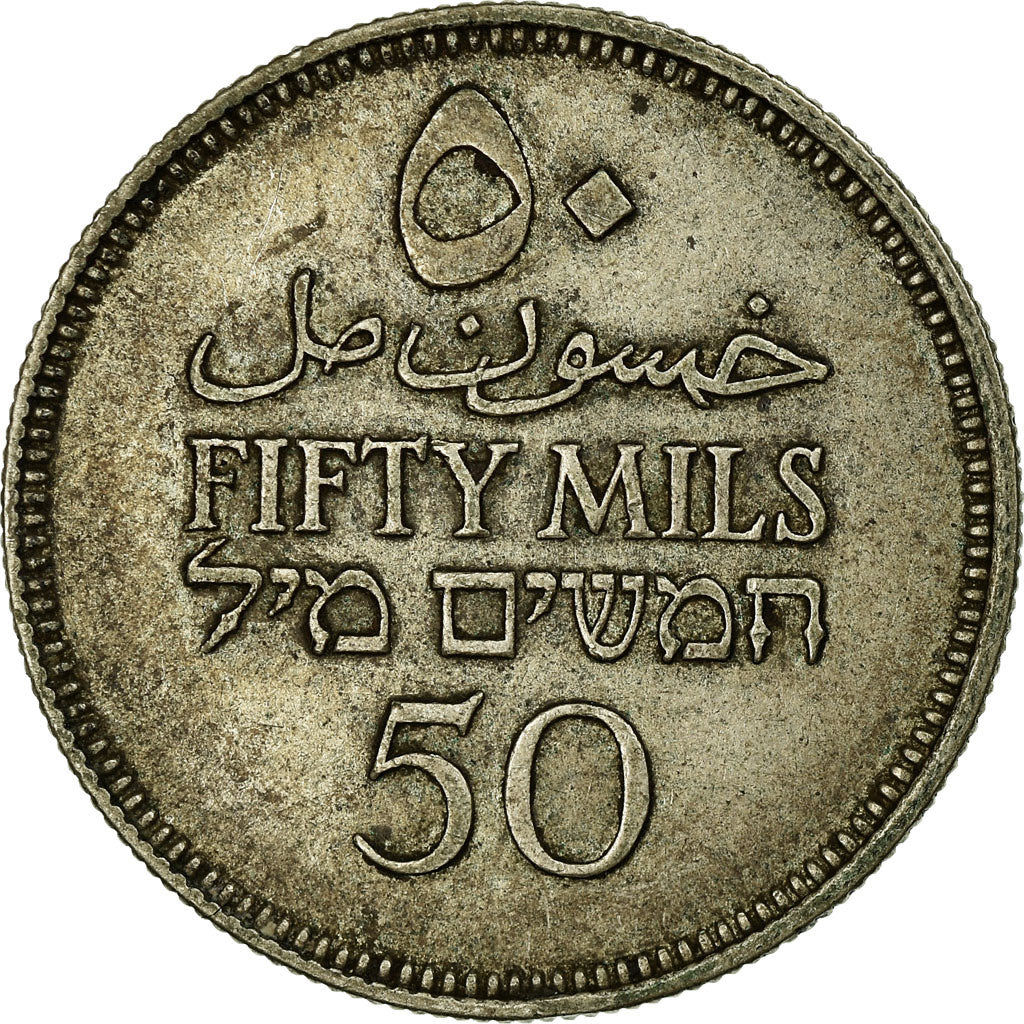 Coin, Palestine, 50 Mils, 1935, EF(40-45), Silver, KM:6