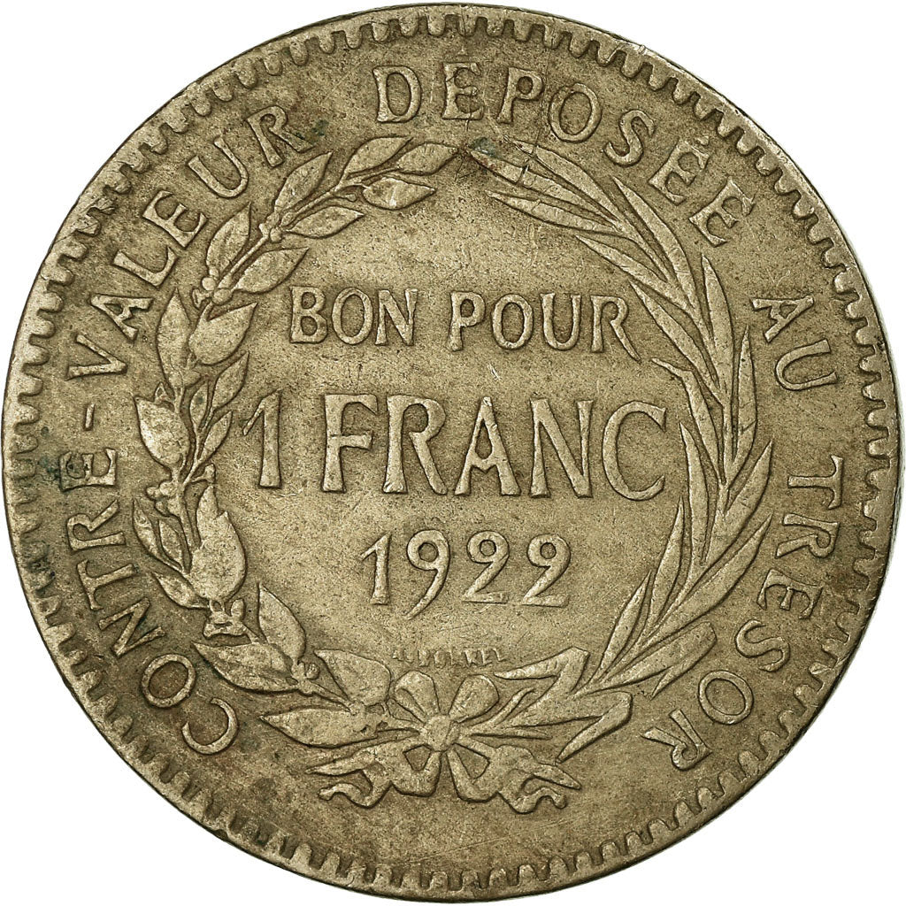 Monnaie, Martinique, Franc, 1922, Paris, TB+, Copper-nickel, KM:41