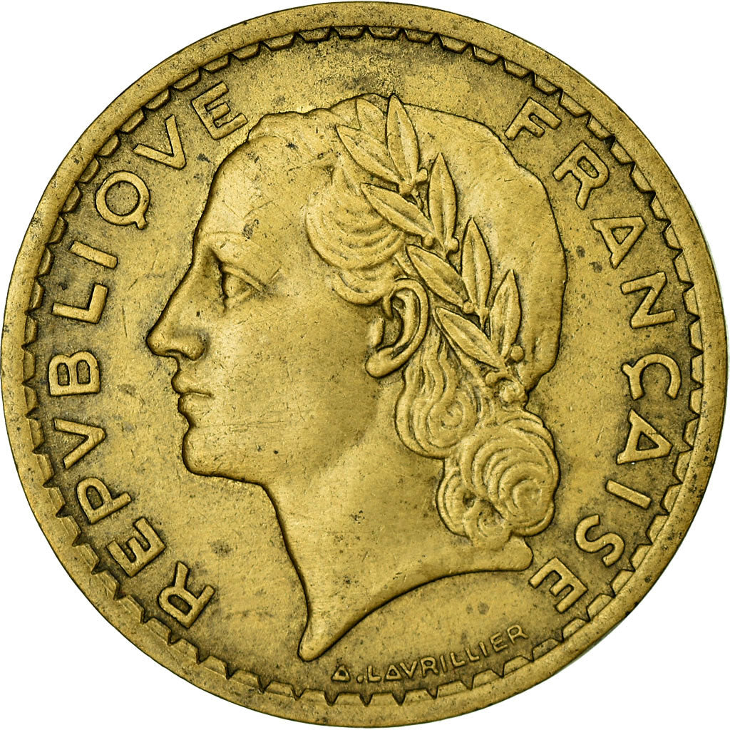 Coin, France, Lavrillier, 5 Francs, 1945, Castelsarrasin, VF(30-35)