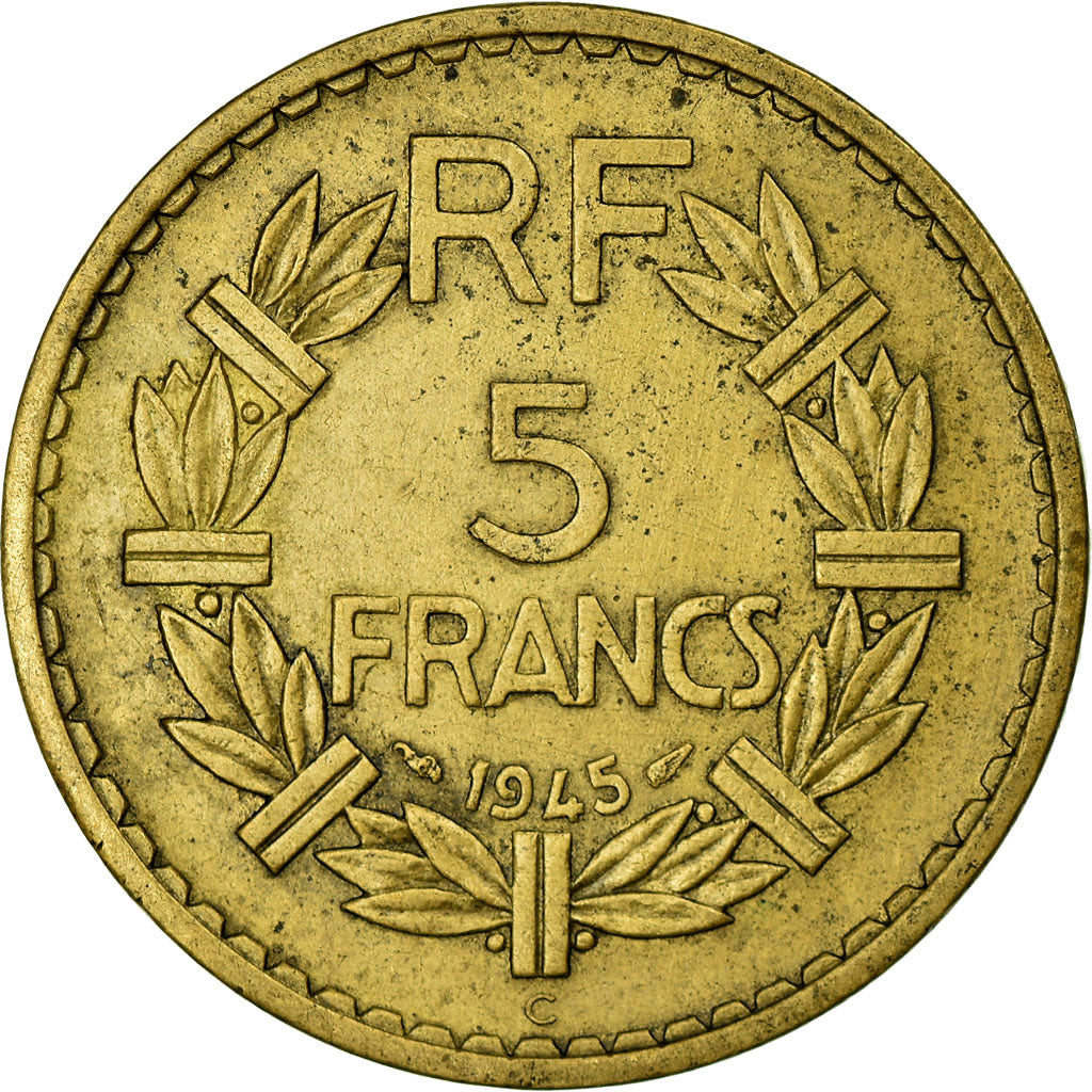 Coin, France, Lavrillier, 5 Francs, 1945, Castelsarrasin, VF(30-35)