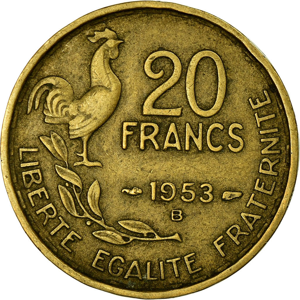 Coin, France, Guiraud, 20 Francs, 1953, Beaumont - Le Roger, EF(40-45)