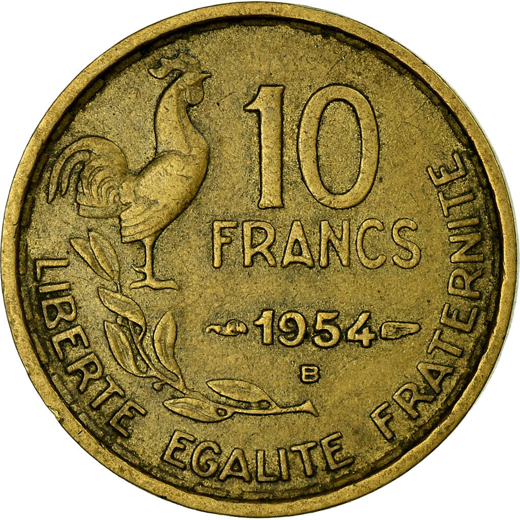 Coin, France, Guiraud, 10 Francs, 1954, Beaumont - Le Roger, VF(30-35)