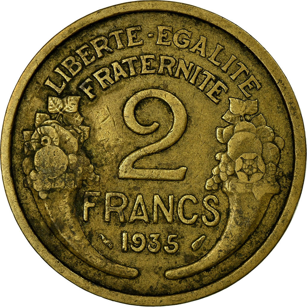 Coin, France, Morlon, 2 Francs, 1935, Paris, VF(30-35), Aluminum-Bronze, KM:886