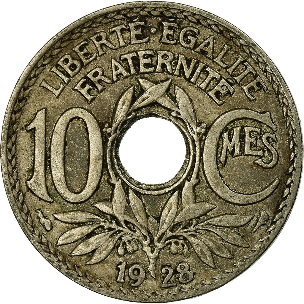 Munten, Frankrijk, Lindauer, 10 Centimes, 1928, Paris, ZF, Copper-nickel