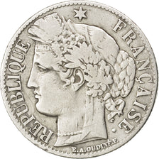 FRANCE, Cérès, Franc, 1871, Paris, KM #822.1, VF(20-25), Silver, 23, Gadoury #..