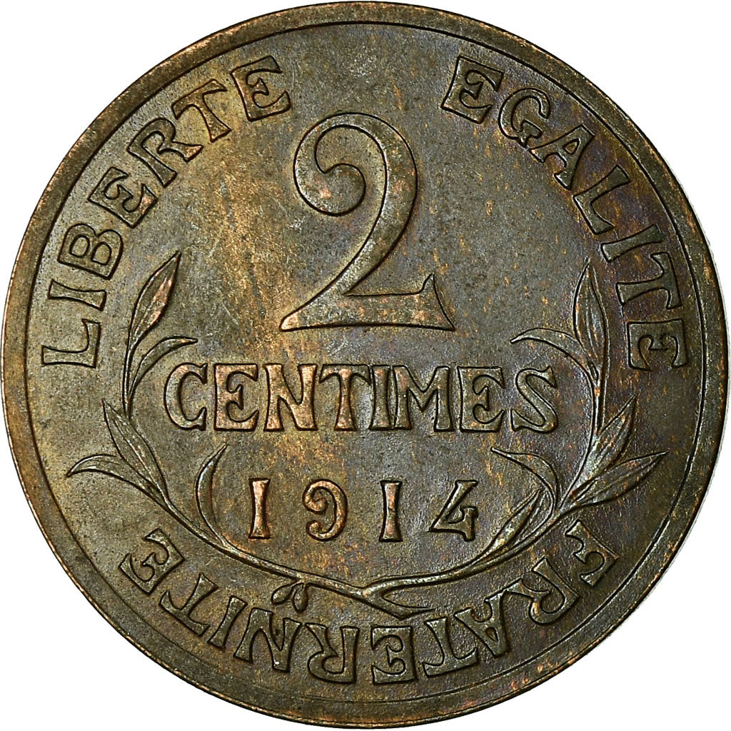 Münze, Frankreich, Dupuis, 2 Centimes, 1914, Paris, SS, Bronze, KM:841