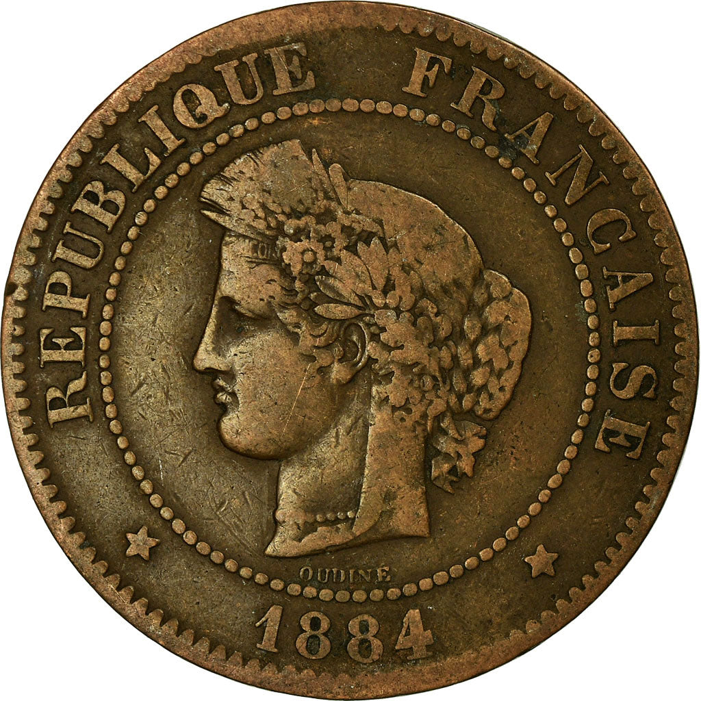 Coin, France, Cérès, 5 Centimes, 1884, Paris, VF(30-35), Bronze, KM:821.1