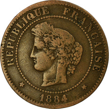 Coin, France, Cérès, 5 Centimes, 1884, Paris, VF(30-35), Bronze, KM:821.1