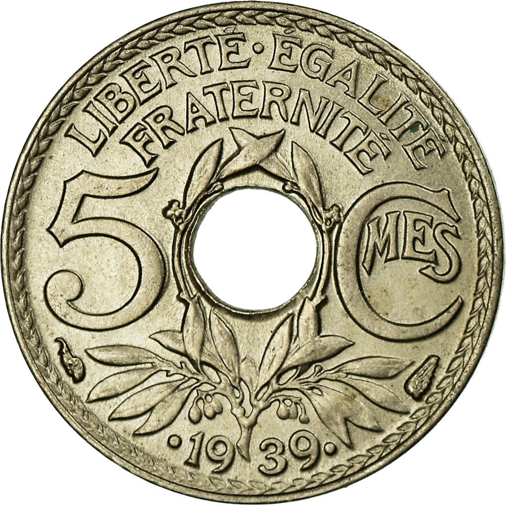 Coin, France, Lindauer, 5 Centimes, 1939, Paris, MS(63), Nickel-Bronze, KM:875a