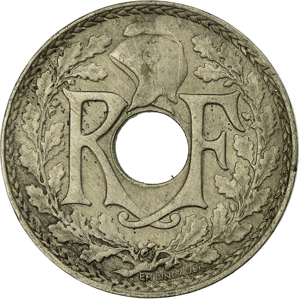 Coin, France, Lindauer, 5 Centimes, 1917, Paris, EF(40-45), Copper-nickel