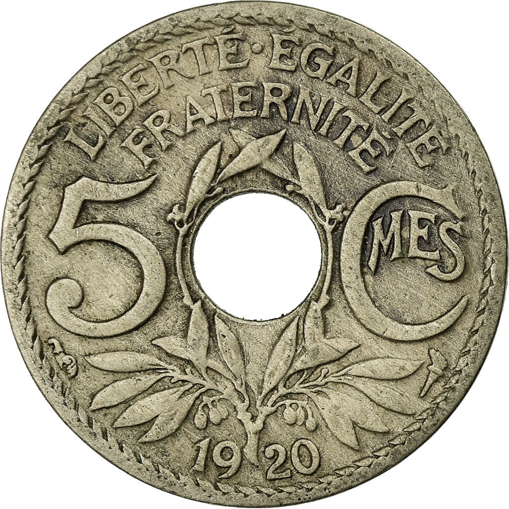 Coin, France, Lindauer, 5 Centimes, 1920, Paris, EF(40-45), Copper-nickel