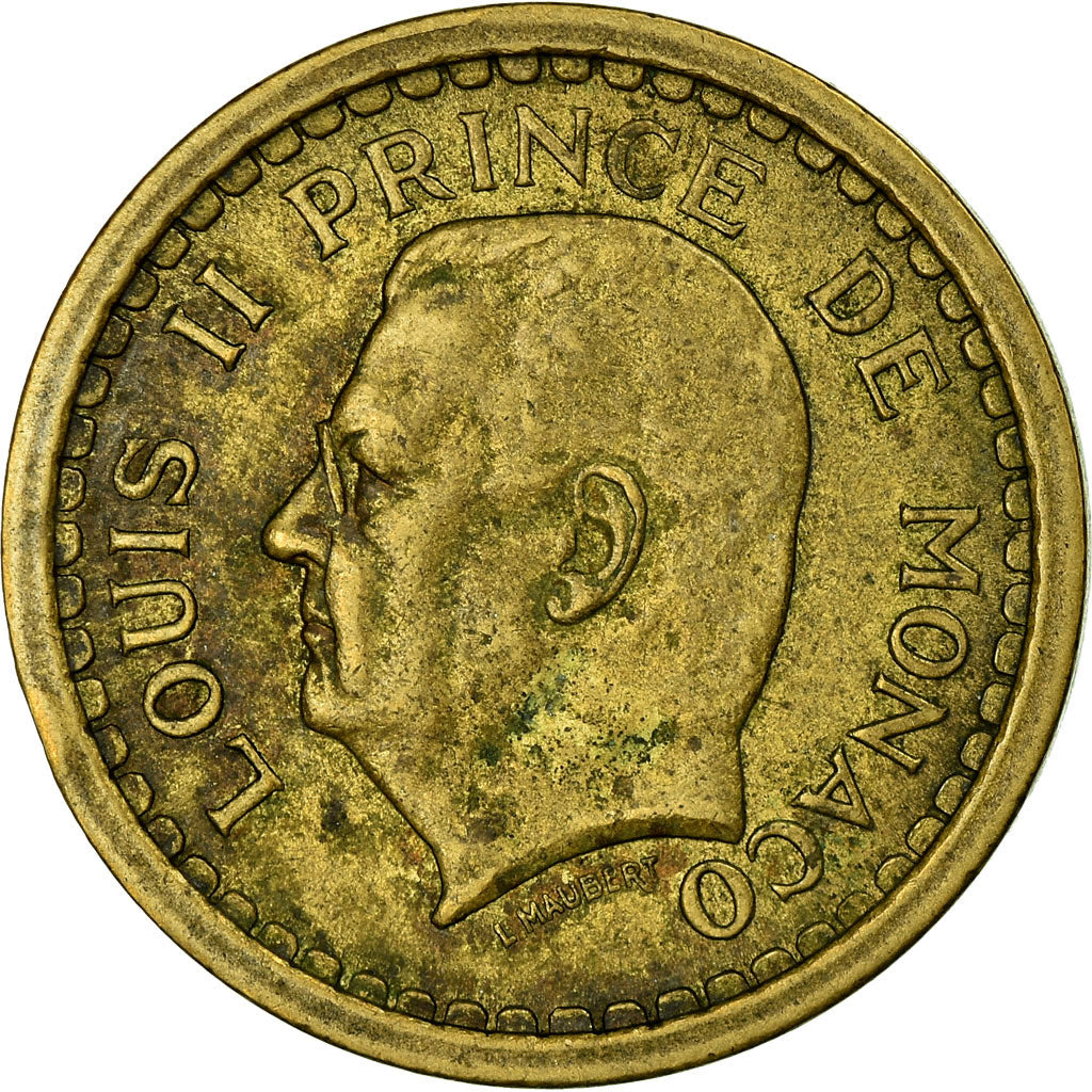 Moneta, Monaco, Louis II, 2 Francs, Undated (1943), Poissy, VF(30-35)