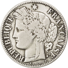 FRANCE, Cérès, 2 Francs, 1870, Paris, KM #817.1, VF(30-35), Silver, 27, Gadoury