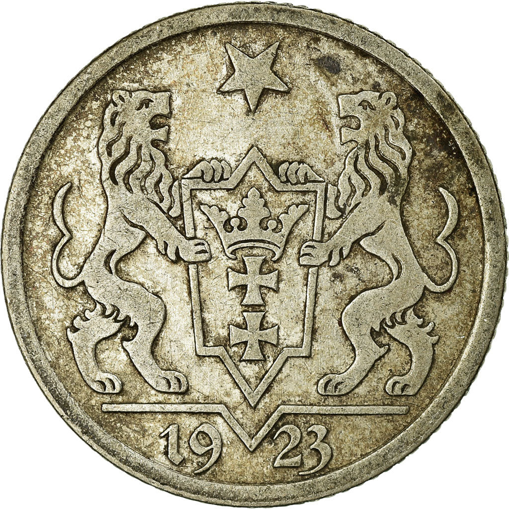 Coin, DANZIG, Gulden, 1923, Warsaw, EF(40-45), Silver, KM:145