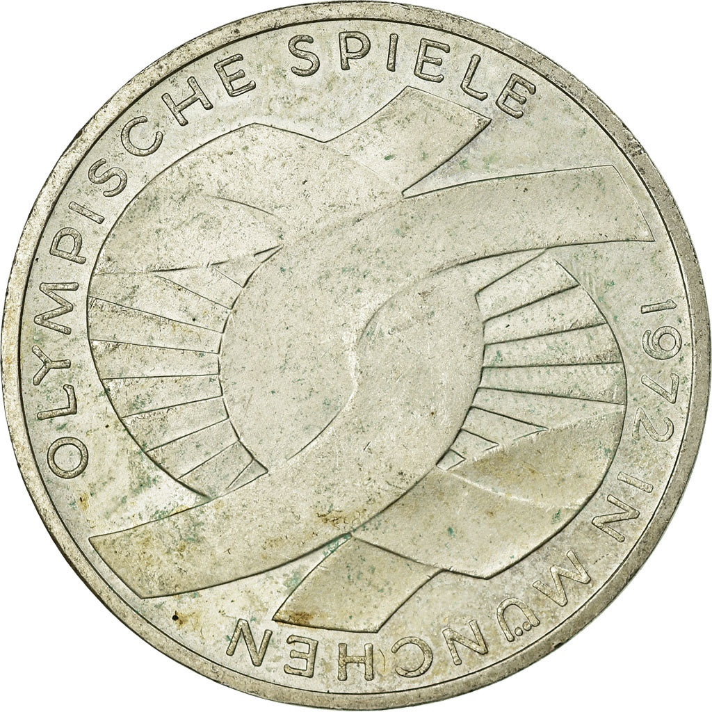 Monnaie, République fédérale allemande, 10 Mark, 1972, Karlsruhe, TTB
