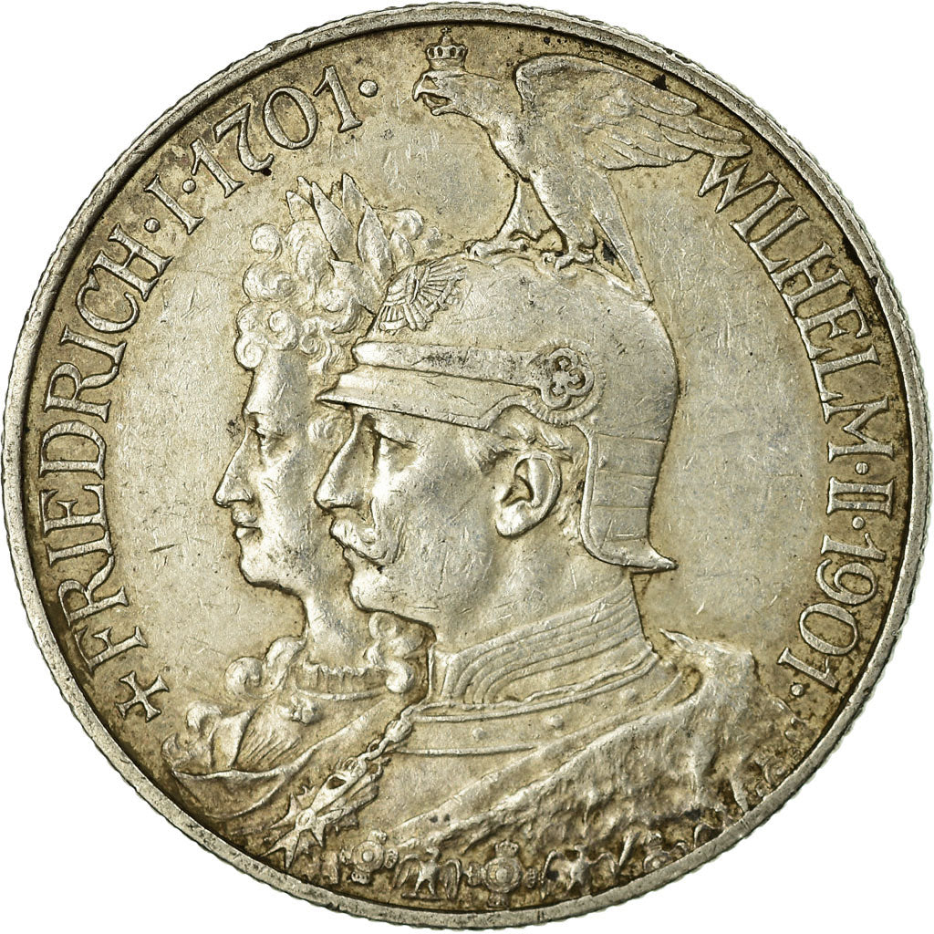 Coin, German States, PRUSSIA, Wilhelm II, 2 Mark, 1901, Berlin, EF(40-45)