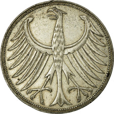 Coin, GERMANY - FEDERAL REPUBLIC, 5 Mark, 1957, Stuttgart, EF(40-45), Silver