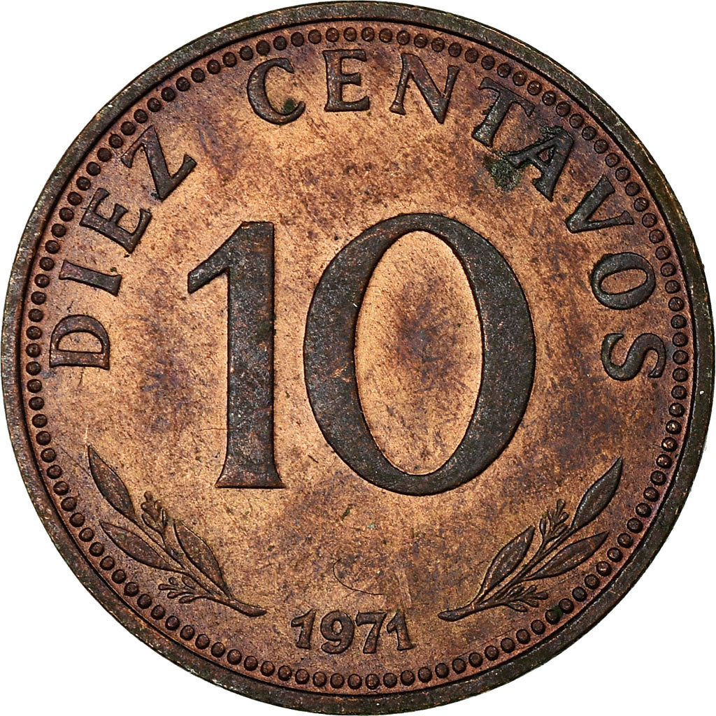 Moneda, Bolivia, 10 Centavos, 1971, MBC, Cobre recubierto de acero, KM:188